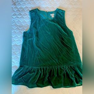 Green velvet j crew top